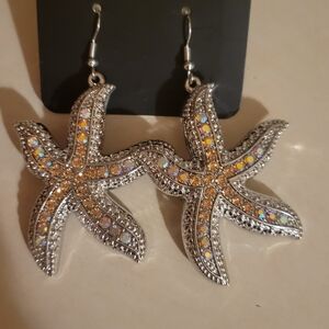 Silver Starfish Earrings